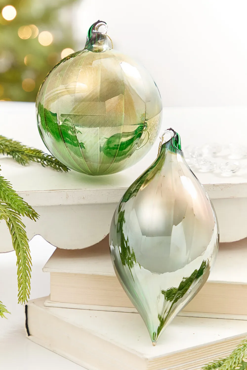 Decorator's Warehouse 4" - 7" Brushed Copper & Reflective Blown Glass Ornament > Christmas Decor|Merry & Bright