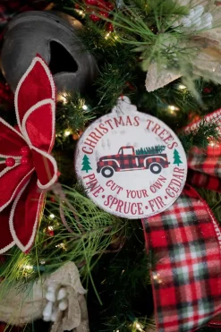 Decorator's Warehouse Buffalo Check Metal Holiday Design Christmas Ornaments > Christmas Sale|Christmas Decor