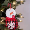 Decorator's Warehouse 7” Buffalo Check Snowflake Snowman Ornament > Christmas Ornaments|Farmhouse