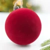 Decorator's Warehouse 4" Burgundy Flocked Ball Ornament > Christmas Decor|Jewel Tones