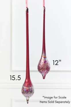 Decorator's Warehouse 12" Burgundy Glass Drop Ornament > Christmas Decor|Jewel Tones