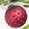 Decorator's Warehouse 4" Burgundy Hobnail Glass Ball Ornament > Christmas Decor|Christmas Ornaments