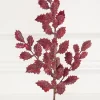 Decorator's Warehouse 23" Burgundy Shimmer Metallic Holly > Jewel Tones|Christmas Sprays