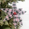 Decorator's Warehouse 24" Burlap Plaid Poinsettia Stem > Christmas Sale|Christmas Flowers