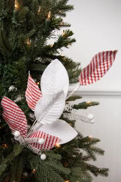 Decorator's Warehouse 22” Candy Stripe Leaf Spray > Christmas Sprays|Christmas Decor