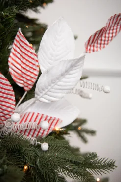 Decorator's Warehouse 22” Candy Stripe Leaf Spray > Christmas Sprays|Christmas Decor