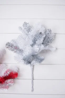 Decorator's Warehouse 21” Caprico PVC Spray - Silver & White > White Christmas|Christmas Sprays