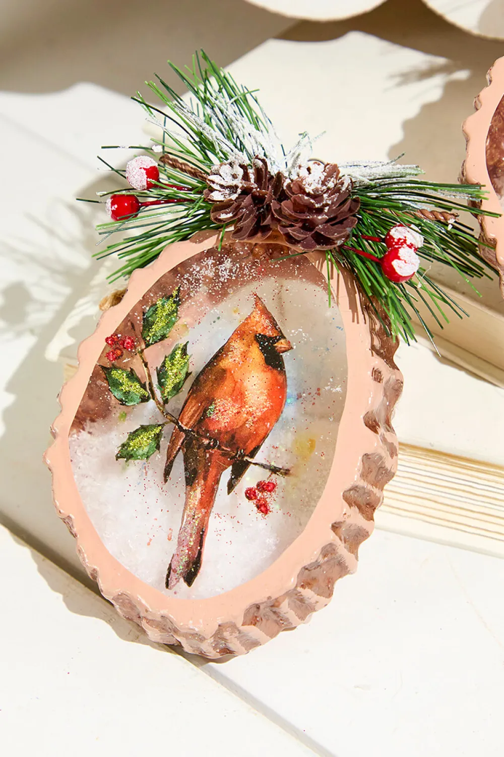 Decorator's Warehouse 5" Cardinal Disc Glass Ornament > Cardinal|Christmas Decor