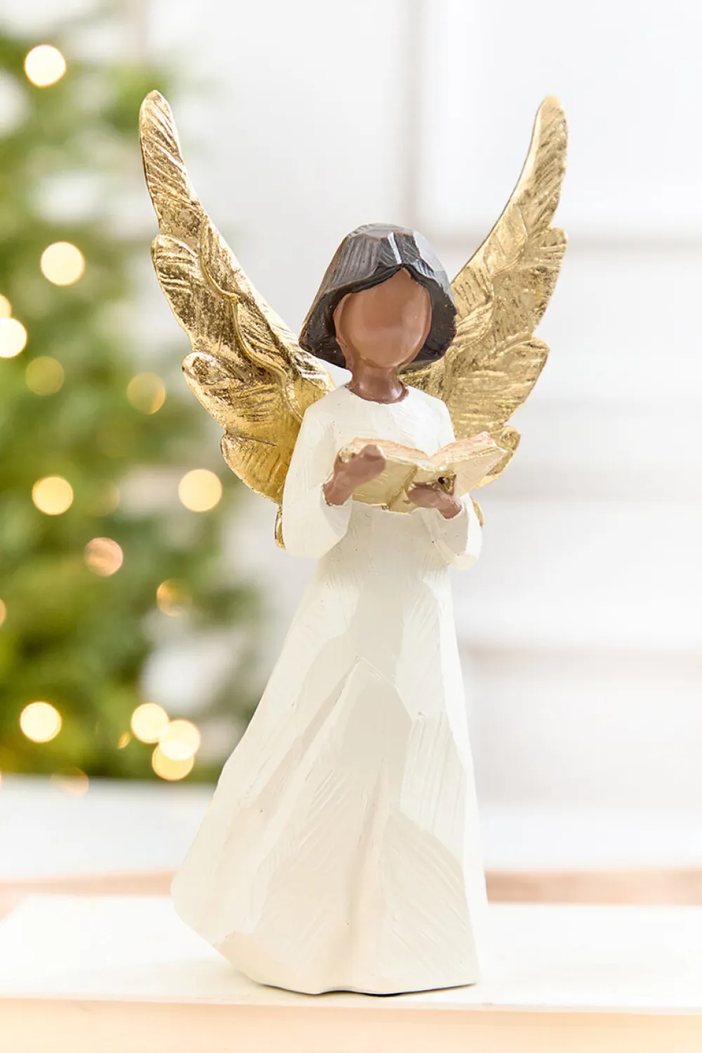 Decorator's Warehouse 9.5" Carved Resin Angel > Santas & Angels|Christmas Decor