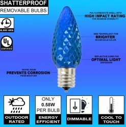 Decorator's Warehouse Case - Blue C9 Wonderful Faceted (500pcs) > C9 Bulbs|Christmas Decor