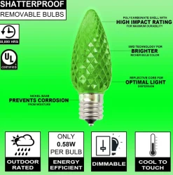 Decorator's Warehouse Case - Green C9 Wonderful Faceted (500pcs) > C9 Bulbs|Christmas Decor