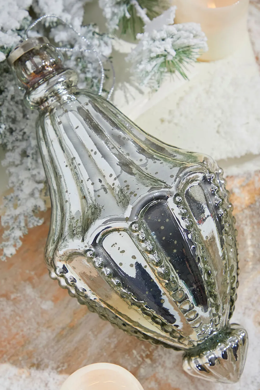 Decorator's Warehouse 10" Catherdral Antique Mercury Glass Ornament > White Christmas|Christmas Decor