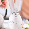 Decorator's Warehouse 10.12" Ceramic Bunny w/ Glasses > Easter Table Decor|Easter Decor