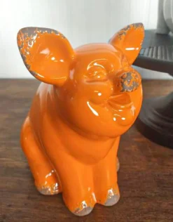 Decorator's Warehouse 8.4” Ceramic Jolly Harvest Pig > Christmas Decor|Spring Decor