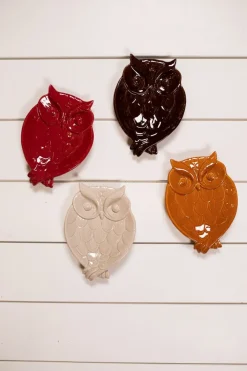 Decorator's Warehouse Ceramic Owl Plate > Halloween|Halloween