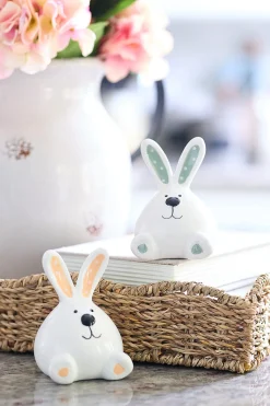 Decorator's Warehouse 3.94" Ceramic Sitting Bunny > Easter Table Decor|Easter Decor