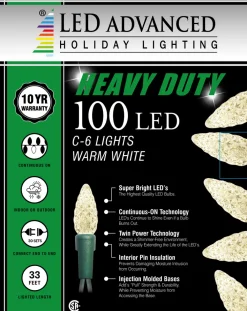 Decorator's Warehouse C6 Faceted 100 LED Light Set - Warm White > Christmas Tree Lights