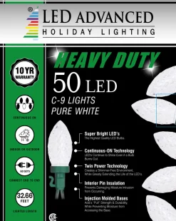 Decorator's Warehouse C9 Faceted Pure White 50 LED Light Set > Christmas Tree Lights