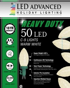 Decorator's Warehouse C9 Faceted Warm White 50 LED Light Set > Christmas Tree Lights