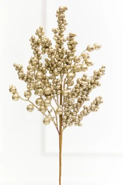 Decorator's Warehouse 20" Champagne Glitter Berry Spray > 2026 New Additions|Classic Christmas
