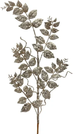 Decorator's Warehouse 35” Champagne Glitter Leaf Spray > Christmas Sprays|Christmas Decor
