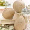 Decorator's Warehouse 4" - 6" Champagne Glitter Ribbed Glass Ornament > Sugar & Spice|Christmas Decor