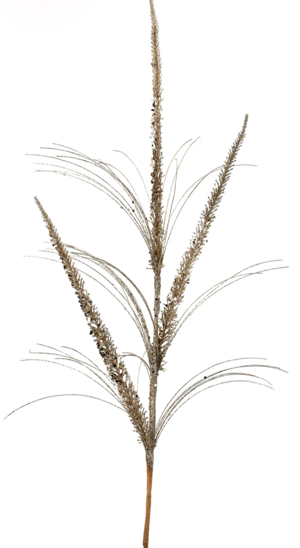 Decorator's Warehouse 34” Champagne Glitter Triple Spike Grass Spray > Gold & Champagne|Natural Elegance