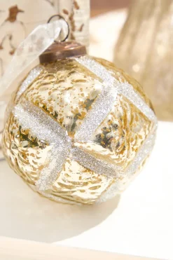 Decorator's Warehouse 4" Champagne Gold Glass Ball Ornament > Christmas Decor|Natural Elegance