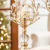 Decorator's Warehouse 16.5" Champagne Jeweled Candle Holder > Christmas Decor|Christmas Accents