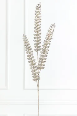 Decorator's Warehouse 34.5” Champagne Jeweled Glitter Fern Spray > Christmas Sprays|Christmas Decor