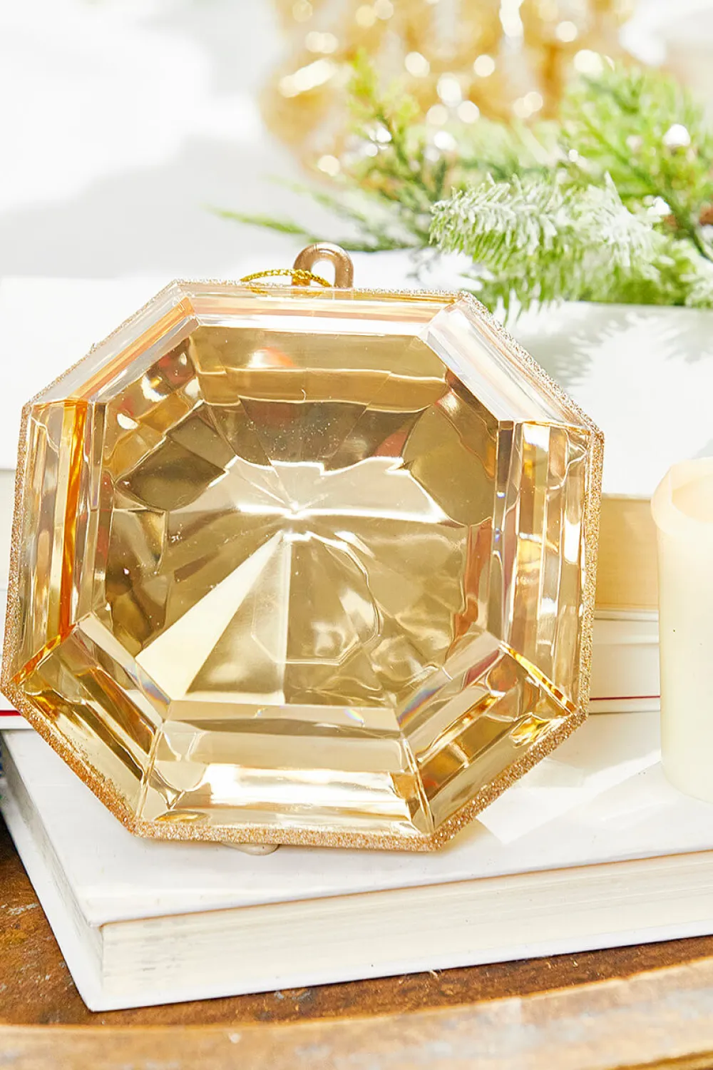 Decorator's Warehouse 6” Champagne Jewel Ornament > Jewels|Nutcracker