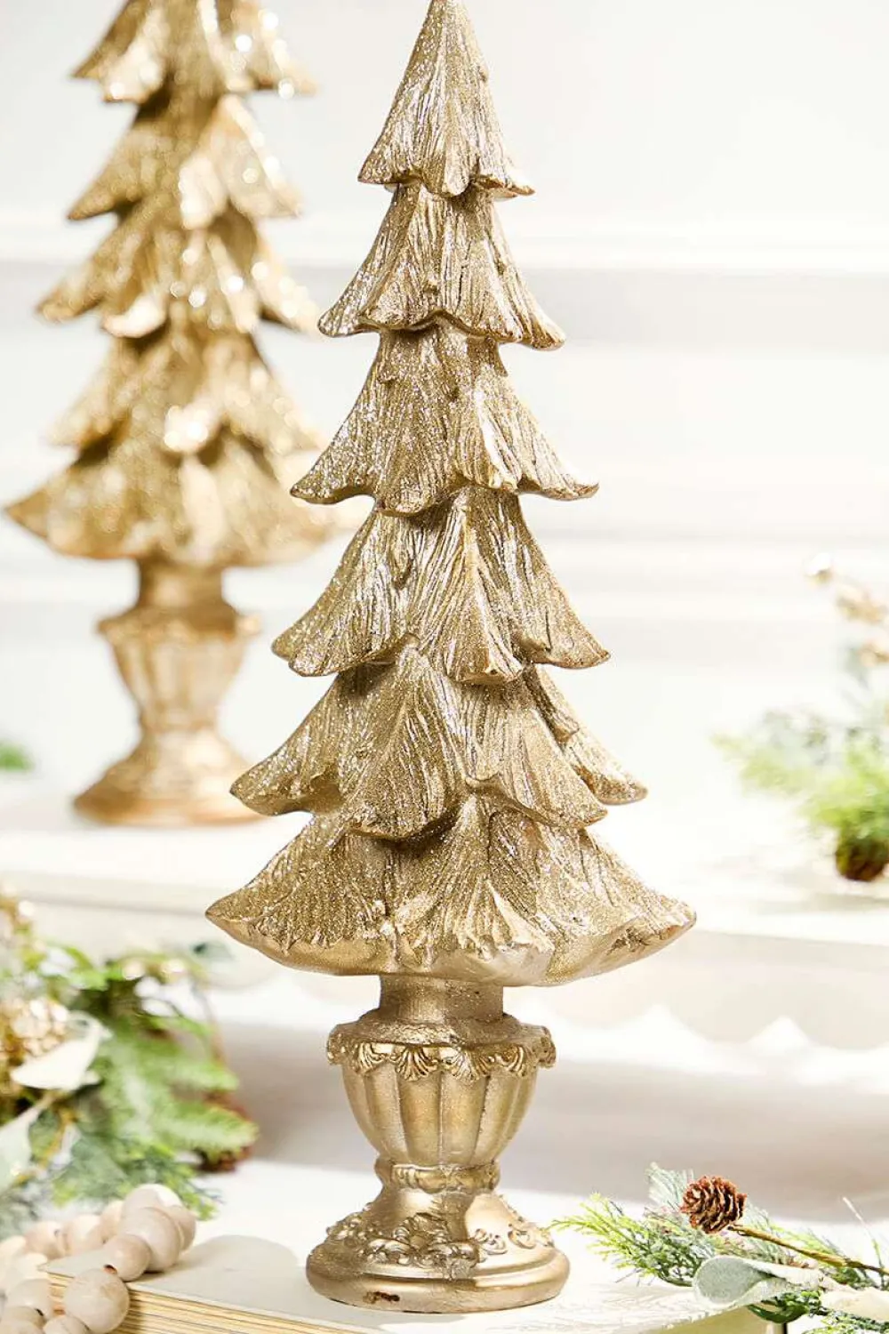 Decorator's Warehouse 19" Champagne Resin Tree > Gold & Champagne|Natural Elegance