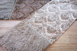 Decorator's Warehouse Chocolate Printed Velvet with Fur Trim Table Runner (15"x72") > Christmas Sale