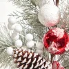 Decorator's Warehouse 30" Christmas Ball Berry Cedar Spray- Red & White > Christmas Decor|Christmas Sprays