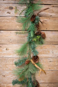 Decorator's Warehouse 6’ Christmas Pine & Antler Garland > Unlit Garlands|Christmas Garlands