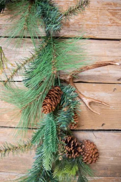 Decorator's Warehouse 6’ Christmas Pine & Antler Garland > Unlit Garlands|Christmas Garlands