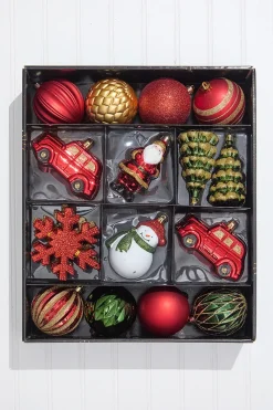 Decorator's Warehouse Christmas Shatterproof 25 Piece Assortment - Red, Green, Gold > Boxed Sets|Christmas Decor