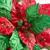 Decorator's Warehouse 22" Classic Christmas Velvet Poinsettia Stem > Christmas Decor|Traditional