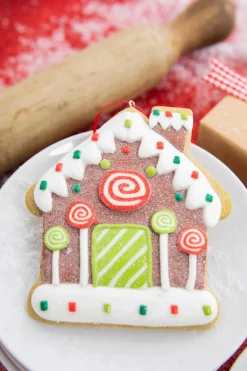 Decorator's Warehouse 4.6” Clay Dough Gingerbread House Ornament > Christmas Decor|Christmas Ornaments
