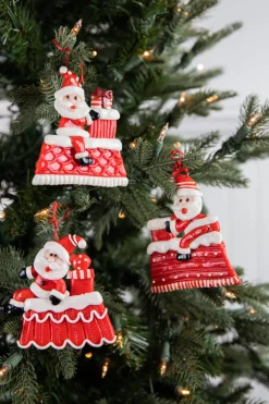 Decorator's Warehouse 4” Clay Santa on Rooftop Ornament > Christmas Decor|Christmas Ornaments