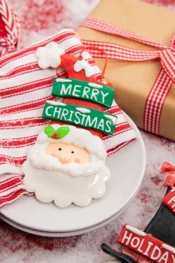 Decorator's Warehouse 5.75” Clay Santa/Snowman Christmas Ornament > Christmas Sale|Christmas Decor