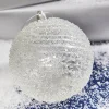 Decorator's Warehouse 4” Clear White Swirl Iced Ball Ornament > Christmas Ornaments|White Christmas