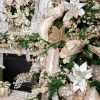 Decorator's Warehouse 10cm Bead Stripe Ball Ornament > White Christmas|Christmas Decor