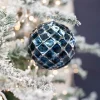 Decorator's Warehouse 12 CM Blue Chrome Honeycombed Ball Ornament > Christmas Sale|Christmas Decor