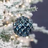 Decorator's Warehouse 10 CM Blue Chrome Honeycombed VP Ball Ornament > Christmas Sale|Christmas Decor