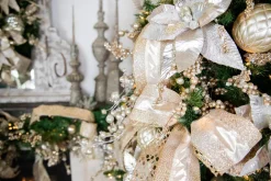 Decorator's Warehouse 10 CM Champagne Matte Glitter Quilted Net Ball Ornament > Christmas Decor|Natural Elegance