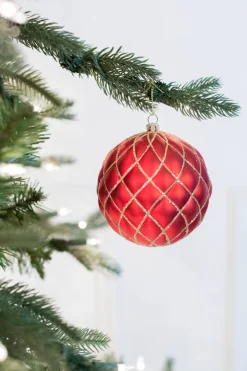 Decorator's Warehouse 10 CM Red Matte Glitter Quilted Ball Ornament > Nutcracker|Christmas Decor