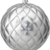 Decorator's Warehouse 10 CM Silver Matte Glitter Net Ball Ornament > White Christmas|Christmas Decor