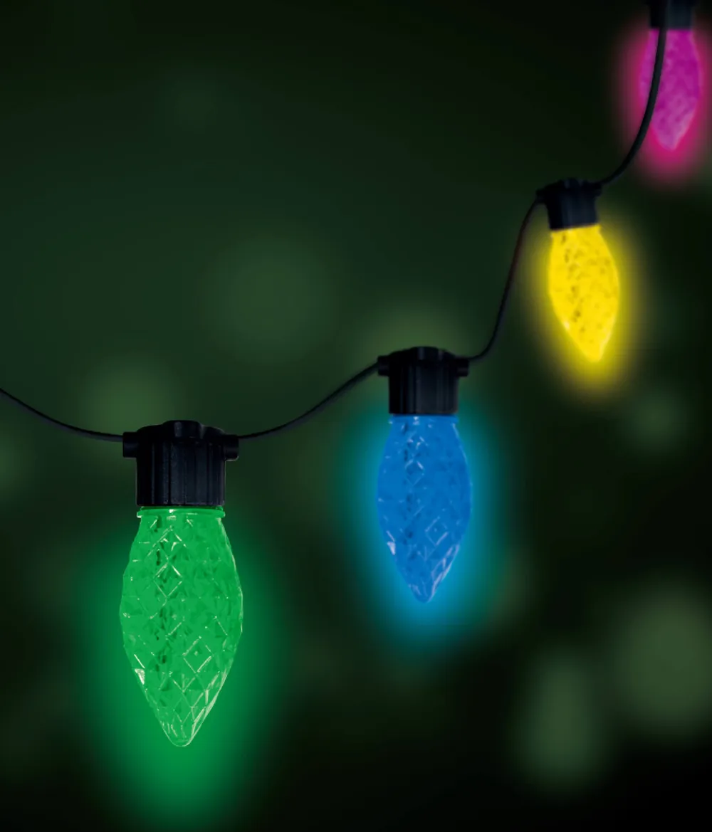 Decorator's Warehouse C9 Multi Faceted 25 LED Light Set > Outdoor Lighting|Christmas Decor