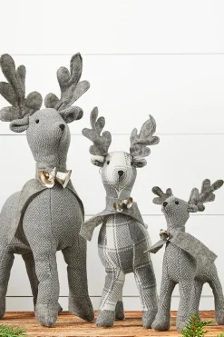Decorator's Warehouse Country Fabric Reindeer - Set of 3 > Christmas Accents|Christmas Decor